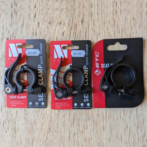 Various quick release seat clamps